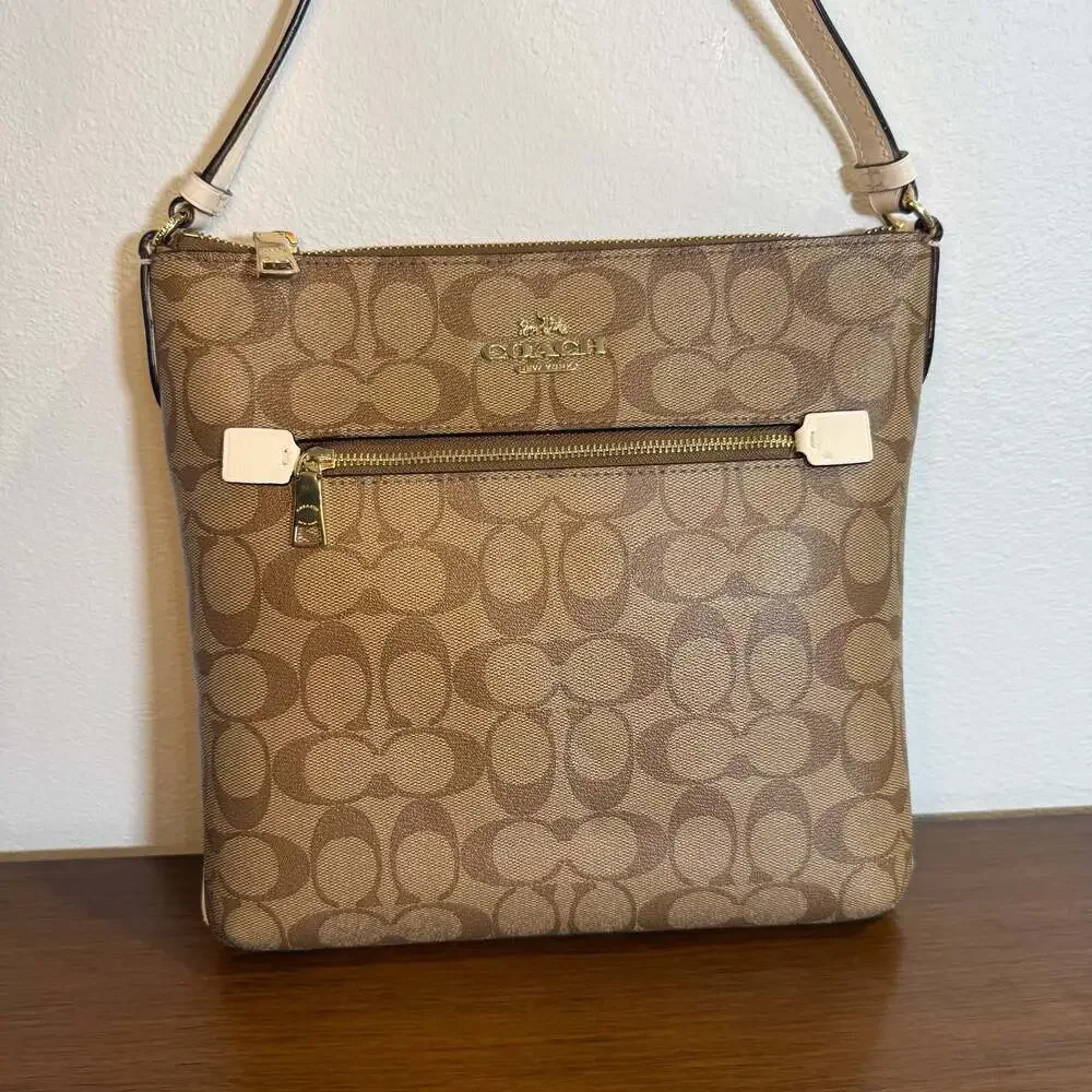 Coach Signature Coated Canvas Rowan File Bag Crossbody